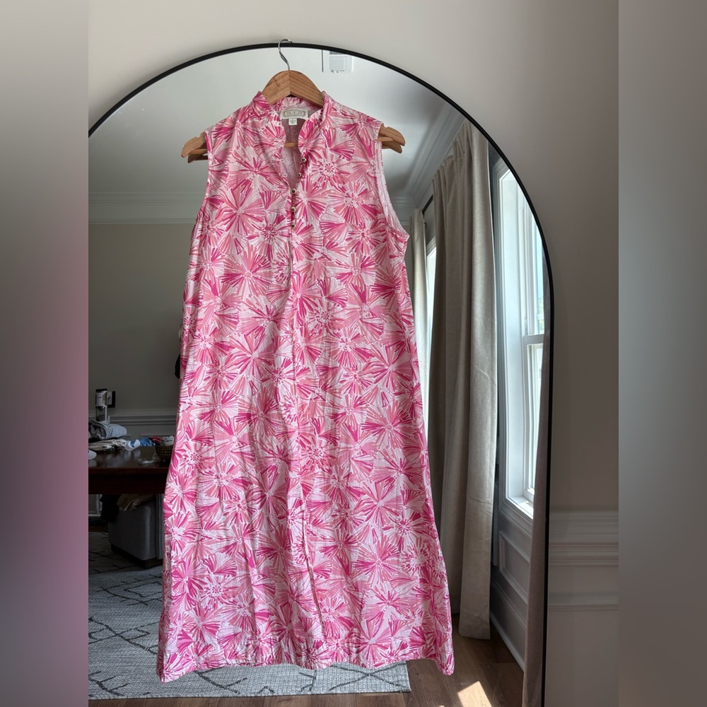 Sail to Sable Pink Floral Sleeveless Cotton Dress
